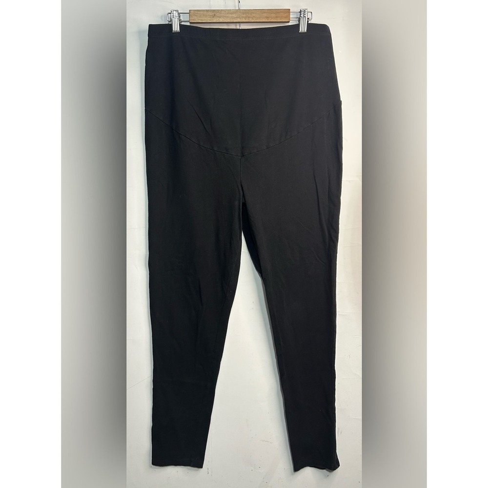 Time and Tru Black Maternity Leggings XL 16-18 Cotton Spandex
